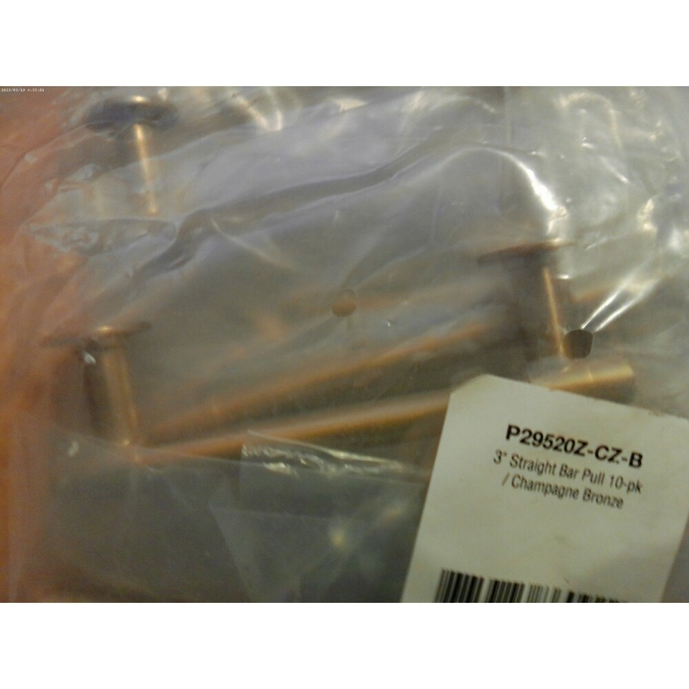 New 10-pk P29520Z-CZ-B Straight Bar 3 Inch Cabinet Pull Champagne Bronze
